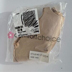Comfort Choice Bra T-Shirt Padded Support Beige 50D NIP Shapewear New Comfy